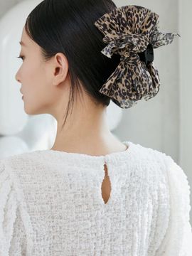 EGOIST Leopard Ribbon Hair Pin (ER2AJ461)
