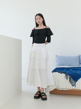 EGOIST Out-pocket Point Flare Skirt (ER2WS564)