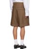 EGONlab EGONlab Brown Double Waist Wool Shorts - 3