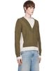 EGONlab EGONlab Khaki & White Double V-Neck Sweater - 2