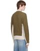 EGONlab EGONlab Khaki & White Double V-Neck Sweater - 3
