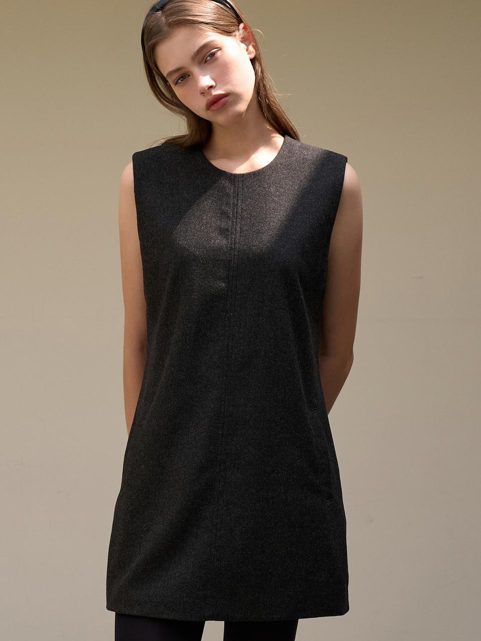 EIGHT DAYS A WEEK Autumn Sleeveless Dress Charcoal AD334