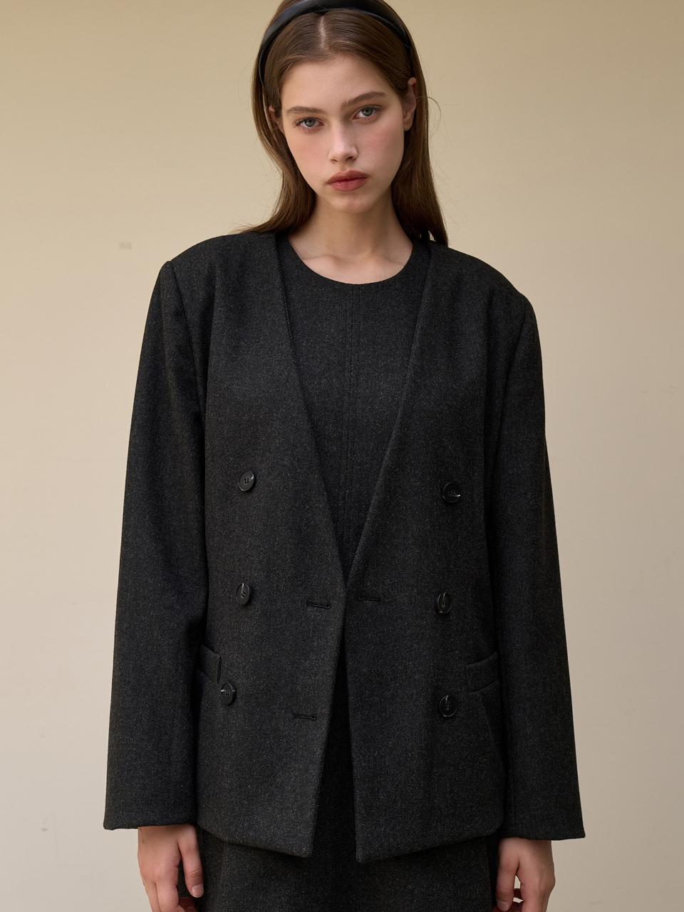 EIGHT DAYS A WEEK Autumn V Jacket Charcoal AD345