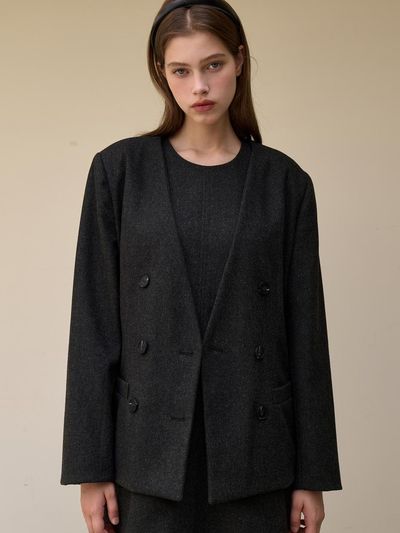 EIGHT DAYS A WEEK Autumn V Jacket Charcoal AD345