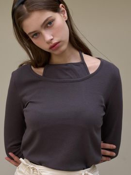 EIGHT DAYS A WEEK Halter Round Tea Charcoal AD323