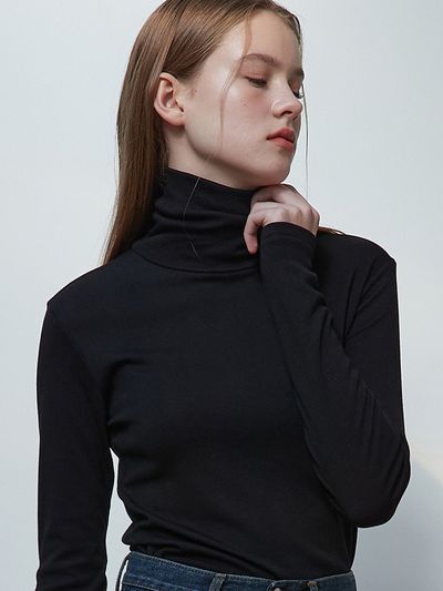 EIGHT DAYS A WEEK High Neck Slim T-shirt Black AD208