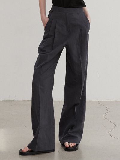 EIGHT DAYS A WEEK Linen Wide Pants_Dark Gray