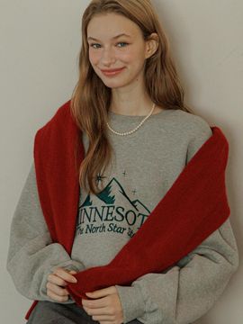 EIGHT DAYS A WEEK Mountain peach sweatshirt gray AD363