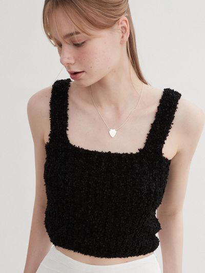 EIGHT DAYS A WEEK Ribbed Sleeveless Sweater_Black