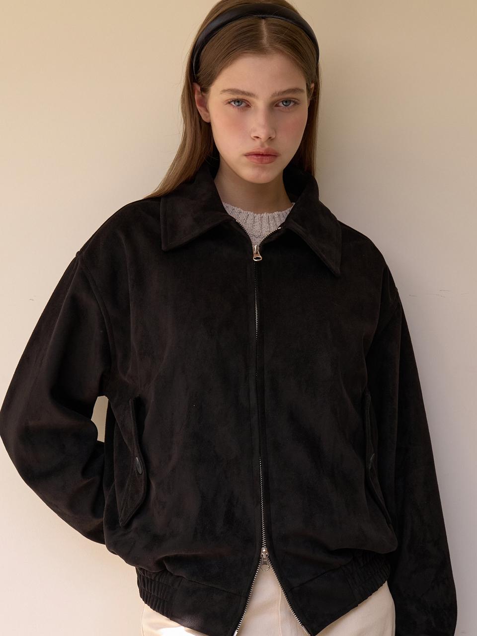 EIGHT DAYS A WEEK Suede Jumper Black AD339