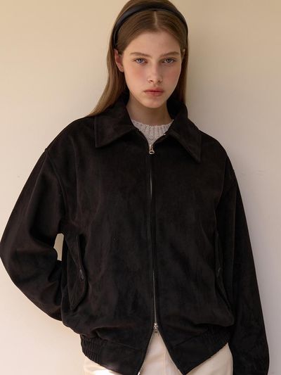 EIGHT DAYS A WEEK Suede Jumper Black AD339