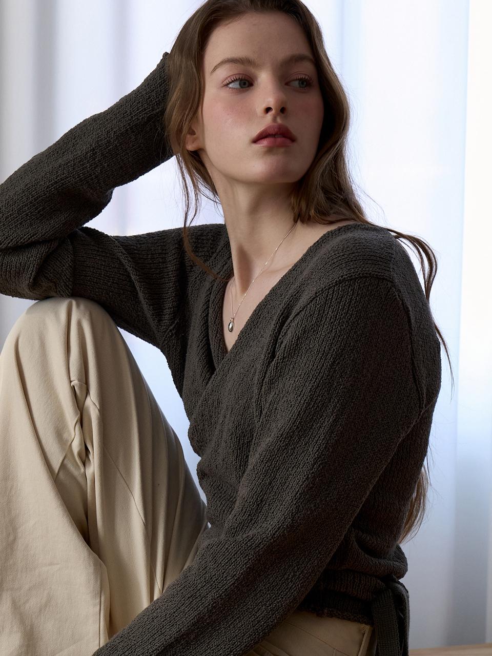 EIGHT DAYS A WEEK Wrap Stripe Knit - Charcoal