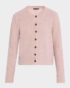 Eileen Fisher Brushed Crewneck Mohair-Wool Cardigan