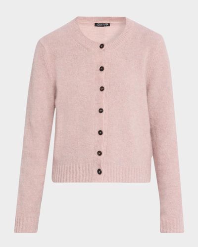 Eileen Fisher Brushed Crewneck Mohair-Wool Cardigan