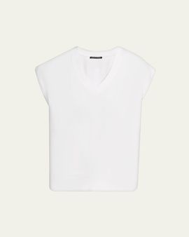 Eileen Fisher Cap-Sleeve Organic Cotton Terry Top