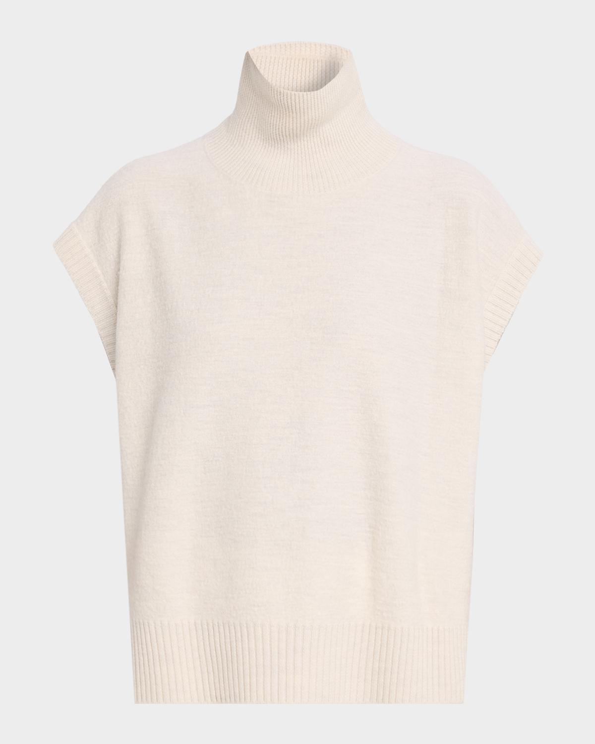 Eileen Fisher Cap-Sleeve Turtleneck Wool Sweater