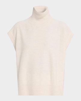 Eileen Fisher Cap-Sleeve Turtleneck Wool Sweater