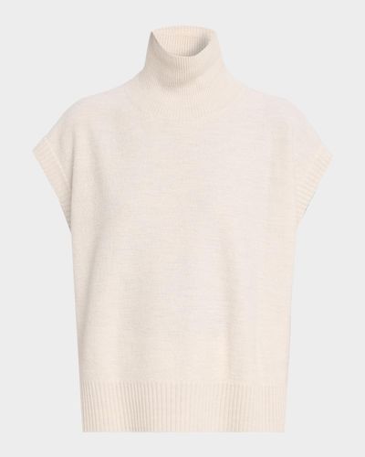 Eileen Fisher Cap-Sleeve Turtleneck Wool Sweater