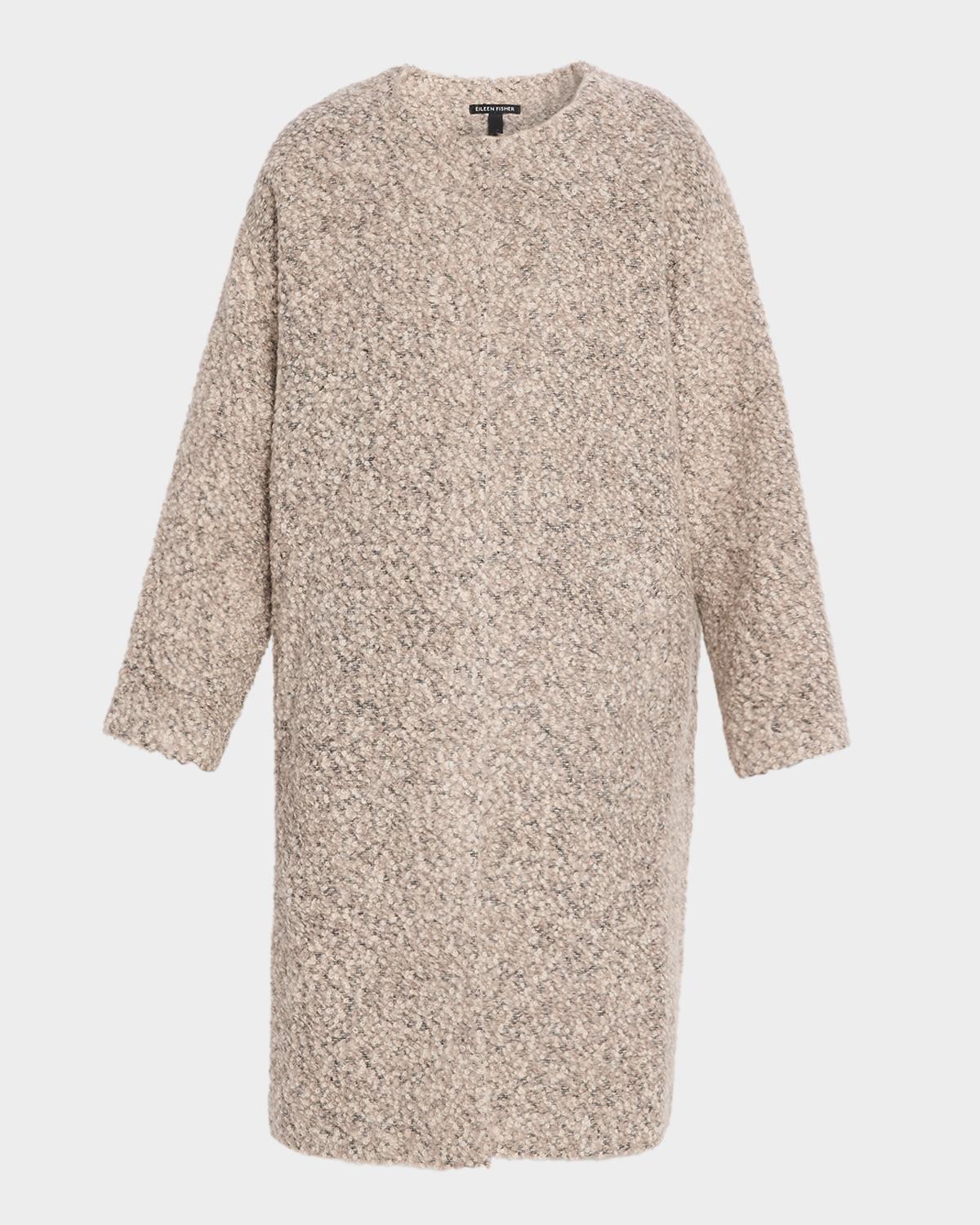 Eileen Fisher Crewneck Boucle Alpaca-Wool Coat