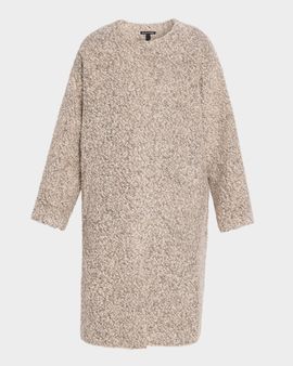 Eileen Fisher Crewneck Boucle Alpaca-Wool Coat