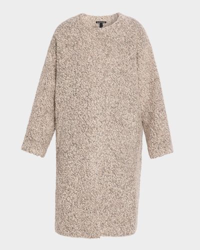Eileen Fisher Crewneck Boucle Alpaca-Wool Coat
