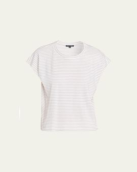 Eileen Fisher Crewneck Striped Organic Cotton Knit Top