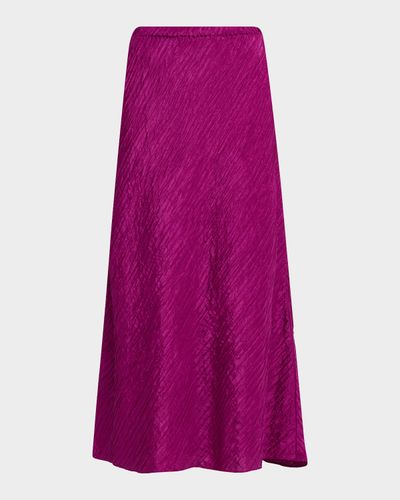Eileen Fisher Crinkled Bias-Cut Silk Jacquard Maxi Skirt