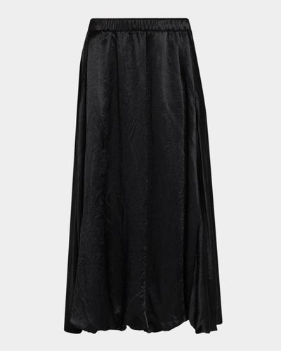 Eileen Fisher Crinkled Satin Bubble Midi Skirt