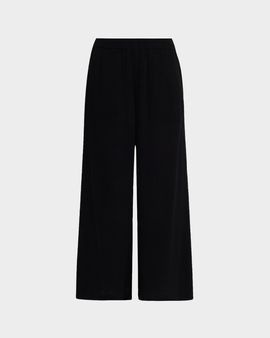 Eileen Fisher Cropped Wide-Leg Gauzy Organic Cotton Pants