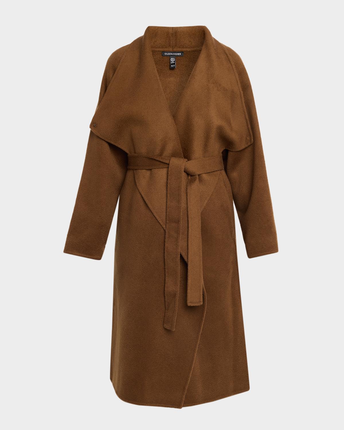 Eileen Fisher Draped Wrap-Front Wool Coat