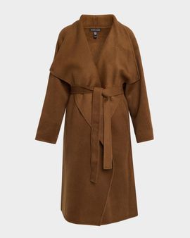 Eileen Fisher Draped Wrap-Front Wool Coat
