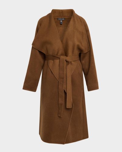 Eileen Fisher Draped Wrap-Front Wool Coat