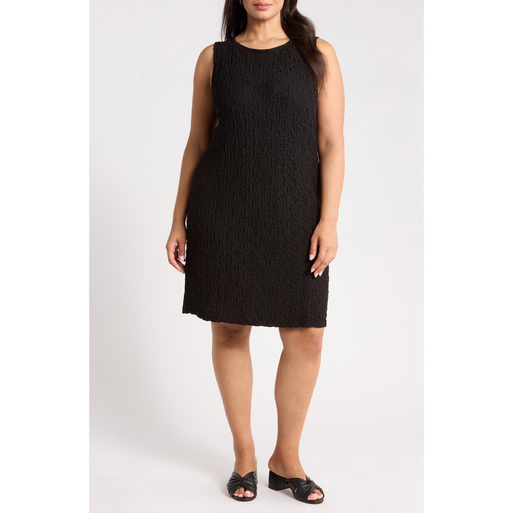 Eileen Fisher Eileen Fisher Bateau Neck Textured Organic Cotton Blend Dress