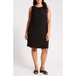Eileen Fisher Eileen Fisher Bateau Neck Textured Organic Cotton Blend Dress