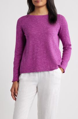 Eileen Fisher Eileen Fisher Boat Neck Organic Linen & Cotton Sweater