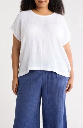 Eileen Fisher Eileen Fisher Boxy Organic Cotton Gauze Top