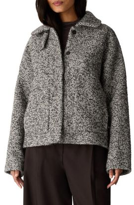 Eileen Fisher Eileen Fisher Classic Collar Marled Wool & Alpaca Blend Coat