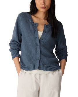 Eileen Fisher Eileen Fisher Cotton Crewneck Cardigan Sweater
