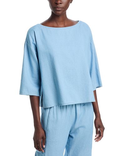 Eileen Fisher Eileen Fisher Cotton Twill Boat Neck Top