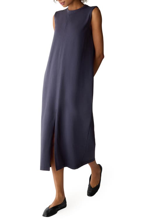Eileen Fisher Eileen Fisher Crew Neck Front Slit Midi Dress