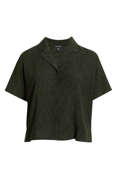 Eileen Fisher Eileen Fisher Crinkle Notch Collar Button-Up Shirt