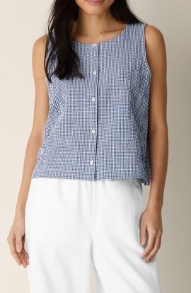 Eileen Fisher Eileen Fisher Crinkled Stretch Organic Cotton Vest