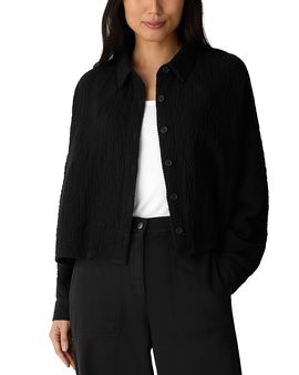 Eileen Fisher Eileen Fisher Cropped Classic Collar Dolman Sleeve Jacket