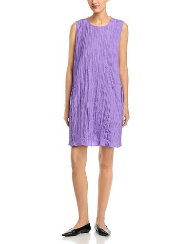 Eileen Fisher Eileen Fisher Crushed Silk Round Neck Dress