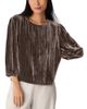 Eileen Fisher Eileen Fisher Crushed Velvet Round Neck Bubble Sleeve Top - 1
