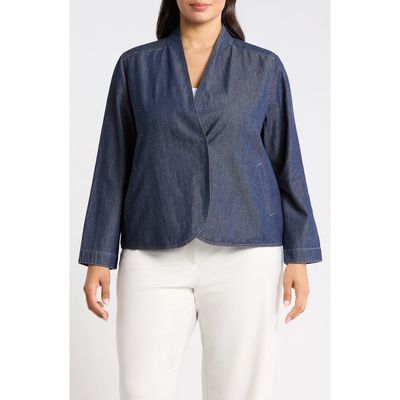 Eileen Fisher Eileen Fisher Curved Front Organic Cotton Denim Jacket