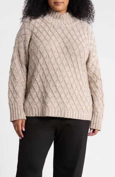Eileen Fisher Eileen Fisher Diamond Cable Mock Neck Sweater