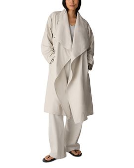 Eileen Fisher Eileen Fisher Draped High Collar Mid Length Coat