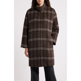 Eileen Fisher Eileen Fisher High Collar Grid Alpaca Blend Coat