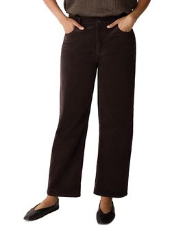 Eileen Fisher Eileen Fisher High Rise Straight Corduroy Ankle Jeans in Coffee